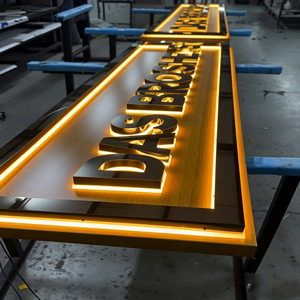 Custom 3D Gold Acrylic LED Illuminated <b>Letters</b> With Warm White <b>Light</b> For Retail Shop Signage Easy Installation - Product Image 2