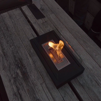Cheminée de table à éthanol Inno-fire TT-28, mini foyer de table, capacité 1,8 L, garantie 3 ans, acier et acier inoxydable, noir
