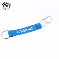 Vente en gros de lanière ouvre-bouteille en polyester promotionnelle personnalisée avec logo/lanière porte-clés courte avec ouvre-bouteille en alliage de zinc