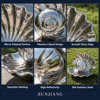 Sculpture en spirale en acier inoxydable sur mesure, artisanat métallique poli miroir, art extérieur pour hôtel, complexe hôtelier, jardin