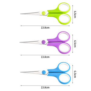 Stainless Steel Craft Scissors 13.8cm Straight Blade Plastic Handle For Children Art Projects - Product Image 2