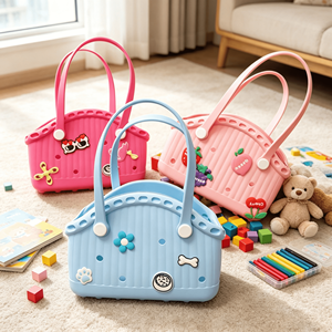 Bolso de Playa EVA para Mujer, Impermeable, Colorido, de Goma, con Orificios Perforados, para Verano, Piscina, Compras - Product Image 1