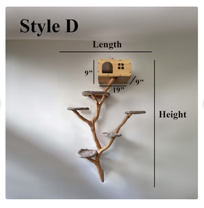 Menara kucing kayu panas mewah Kondominium kucing besar furnitur hewan peliharaan menara pohon kucing unik alami batang goresan pohon kayu - Product Image 5