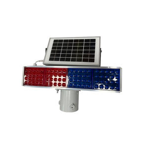 Feux de signalisation routière à LED à double flash rouge et bleu alimentés par l'énergie solaire, protection IP54, batterie Li-ion, flash personnalisable - Product Image 2