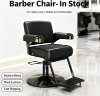 Chaise de salon de coiffure en cuir PU au design traditionnel, réglable en hauteur, rotative à 360 degrés, avec pompe hydraulique pour usage commercial, hôtels