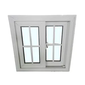 Interior Home Upvc Windows Cheap Price PVC sliding windows with grill design and mosquito net