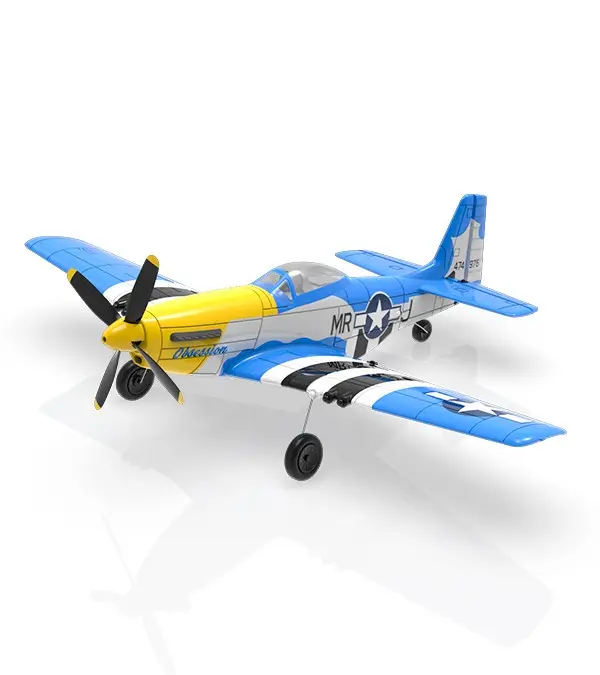 RC Park Flyer P51 Mustang Blue Easy to Fly Beginner Radio Control Plane with Gyro Stabilizer