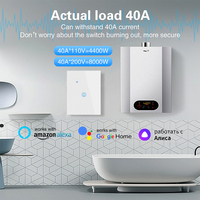 Interrupteur intelligent UBARO 40A 118Type Zigbee pour chaudière et chauffe-eau, compatible avec l'application, commande vocale Alexa, programmation, panneau tactile mural, Smart Life