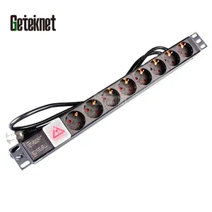 1U 19" Euro PDU 16A 8 port Germany 8 way PDU socket rack power distribution unit Euro socket for server rack PDU data cabinet