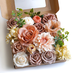 Fleurs artificielles en soie avec tige pour décoration de fête, emballage en boîte en papier - Product Image 5