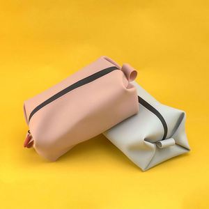 Durable Women's Large Silicone Makeup <b>Pouch</b> <b>Water</b>-Resistant Travel Organizer With Soft Handle - Product Image 5