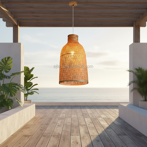 Lámpara de Techo de Mimbre Hecha a Mano, Altura Ajustable, Luz Blanca Cálida, 1 Año de Garantía, Iluminación Colgante de Bambú Natural - Product Image 6