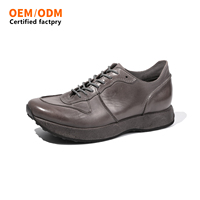 Fabricant de chaussures en cuir OEM/ODM – Vente en gros de chaussures décontractées et sportives pour hommes, en cuir de cheval, à semelle épaisse, respirantes, à lacets, style rétro, collection printemps