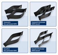 Géocellules perforées texturées flexibles en HDPE pour la construction de voies d'accès, de routes et de murs de soutènement avec conception de modèle 3D