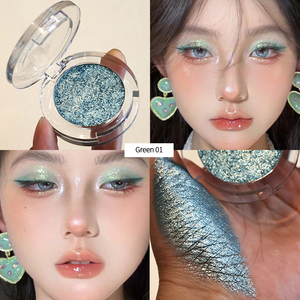 <strong>Peach</strong> Glitter <strong>Eyeshadow</strong> Pearlescent Metallic Shimmer Chameleon Six Colors Pressed Shiny <strong>Eyeshadow</strong> Makeup - Product Image 5