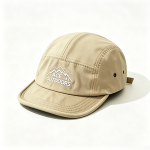 Wholesale Quick Dry 5 Panel Canvas Camp Cap Custom ACE Embroidery Outdoor Sports Travel Waterproof Camping <b>Hat</b> Men Women - Product Image 4