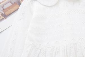 Chemisier à manches en dentelle à volants blanc pur pour filles, collection Printemps, de la boutique en ligne Inde - Product Image 3