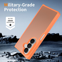 Étui de téléphone magnétique translucide antichoc en soie douce et toucher soyeux, couleur orange tendance, pour Samsung Z Fold 7 8 Ultra, avec emballage personnalisé et logo