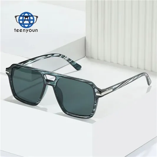 Teenyoun 2024 chất lượng cao màu đen Shades Retro Eyewear UV400 giá cả cạnh tranh tùy chỉnh sang trọng ĐÔI CẦU Kính mát bán buôn