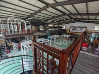 Ruang berjemur modern, ringan, ramah lingkungan, terinsulasi, bergerak, atap miring, dapat ditumpuk, untuk kolam renang, hotel, hunian, dan penggunaan luar ruangan