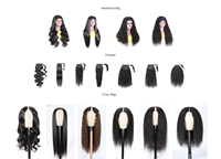 Grosir Baru Bagian V Wig rambut manusia, rambut birai mentah tanpa lem bagian tipis Wig, bagian U campuran Wig dengan garis rambut Anda sendiri
