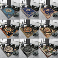Tapis persan vintage en cachemire, classique noir et rouge à motifs floraux, tapis oriental rétro épais et moelleux pour salon
