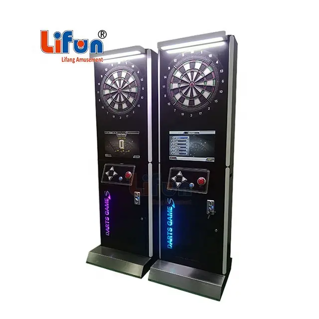 Vente chaude Vidéo En Ligne Coin Operated Dart Arcade Game Amusement Sport Dart Machine avec Stéréo et Moniteur