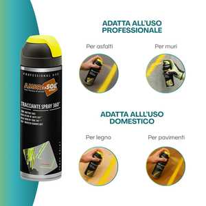 AmbroSol Tracriante Spray 360 Vernice Spray per Uso Professionale su Asfalto, Muri, Legno, Asciugatura Rapida, Arancione - Product Image 3