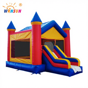 WINSUN Castillo Inflable Combinado con Trampolín en Forma de V, Personalizable en Color, Material de PVC, Resistente al Fuego y al Agua, Fácil de Instalar - Product Image 1