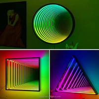Miroir tunnel décoratif de salle de bain et de salle de sport moderne de luxe en gros avec LED 3D à effet infini et anti-buée personnalisé