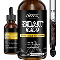 Complément alimentaire en gouttes liquides et résine de Shilajit pur, Shilajit de l'Himalaya testé en laboratoire, stimulant naturel de l'énergie et de la performance