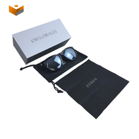 Accessoires de mode, boîte à lunettes en papier avec logo personnalisé, emballage pour lunettes, pochette, chiffon pour nettoyer les verres