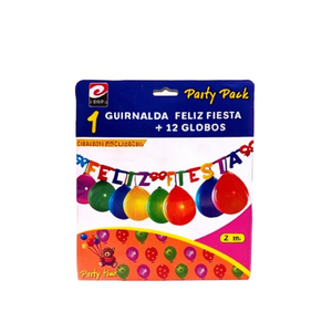 Erpsl Party Pack Guirnalda Feliz Fiesta 2m con 12 palloncini per la festa - Product Image 1