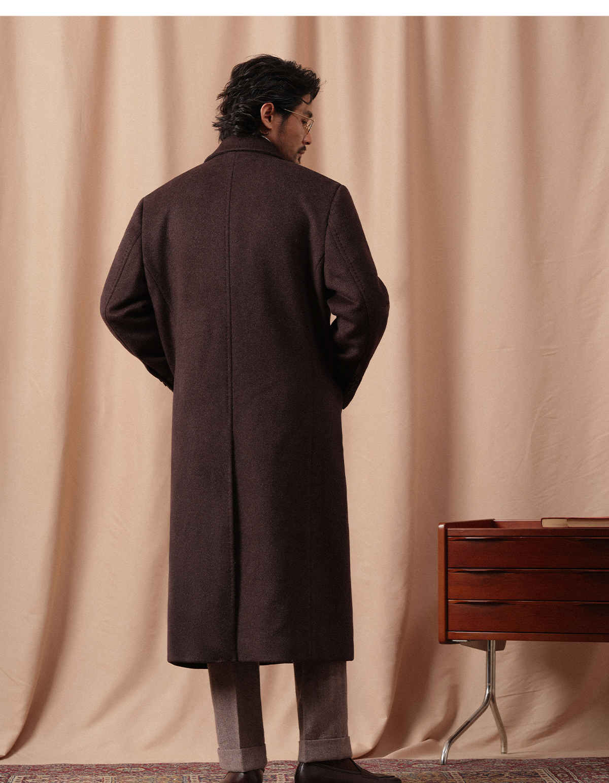 VAGTON Chester Woolen Coat - 100% Wool Double Breasted Jacket