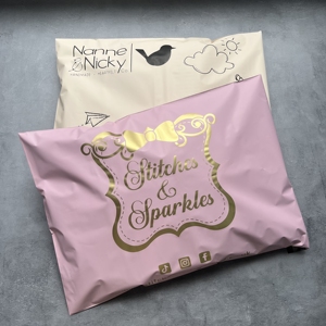 Luxury Matte Pink Poly Mailer Custom Gold Print Shipping Envelopes Tear Proof Poly Mailing Bags For Online Fashion Shop - Product Image 5