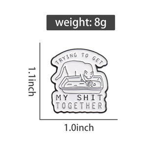 Pin de Esmalte con Diseño de Gato Divertido, Broche Metálico para Solapa, Accesorio para Mochila y Ropa, Venta al Por Mayor - Product Image 6