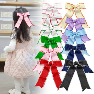 Aksesoris Anak Grosir Custom Daou, Pita Grosgrain Bergaris Yoke-edge, Jepit Rambut Buaya Buatan Tangan untuk Bayi dan Anak Perempuan - Product Image 1