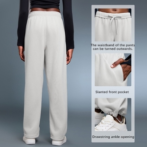 Xsunwing <span class=keywords><strong>pantaloni</strong></span> sportivi in pile da donna <span class=keywords><strong>pantaloni</strong></span> larghi per il Fitness Yoga da corsa <span class=keywords><strong>con</strong></span> coulisse in vita <span class=keywords><strong>con</strong></span> ampia tasca WD25134 - Product Image 3
