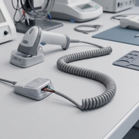 Câble de commande spiralé en TPU haute flexibilité, 6 ou 8 conducteurs, pour système de contrôle médical et scanner portable