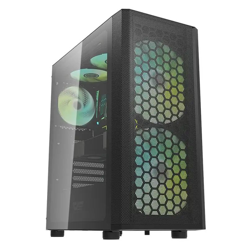 darkFlash DK360 NEUES Design Fabrik Gaming-Computergehäuse ATX PC-Gehäuse HD USB3.0 gehärtetes Glas Computergehäuse und Turmschassis