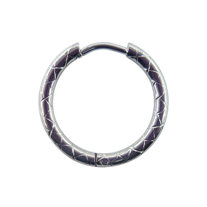 Hammered Textured & Mobius Twisted Stainless Steel Huggie Hoop <b>Earrings</b> Hinged Closure | Waterproof Hypoallergenic & Non-Fading - Product Image 3