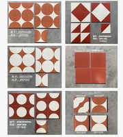 Filet rouge rétro 300x300 petits carreaux vitrifiés en porcelaine mate vieillie moderne pour le sol de la cuisine HomeStay carrelage personnalisable