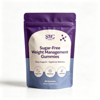 Gummies SYC BIO sans sucre pour la gestion du poids, 60 unités, avec mélatonine et L-théanine, soutien du sommeil, bien-être nocturne, santé quotidienne