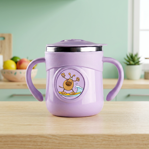 ANAX PUFFY STEEL <b>MUG</b> 8oz Kids Insulated Tumbler Cartoon Design Dishwasher Safe Handle Leak Resistant Portable <b>Thermal</b> <b>Mug</b> School - Product Image 3