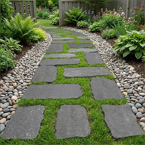 Pietre Naturali <span class=keywords><strong>per</strong></span> Esterni in Granito Nero, Lastre di Grandi Dimensioni <span class=keywords><strong>per</strong></span> <span class=keywords><strong>Giardino</strong></span>, Cortile e Vialetti, Pietre <span class=keywords><strong>per</strong></span> Paesaggistica <span class=keywords><strong>Naturale</strong></span> - Product Image 1