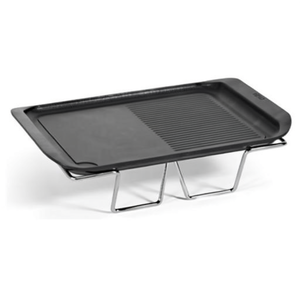 Plaque de cuisson en aluminium antiadhésive avec support pour cuisinière émaillée (30,5x23cm) Noir MARIETTA-RL - Product Image 2
