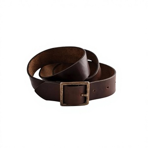 Cinturón de Cuero 100% Vacuno Hecho a Mano para Hombre, Diseño Cuadrado Vintage Ecológico con Hebilla de Acero de 2 Pulgadas, B S International de Una Pieza - Product Image 6