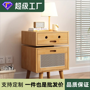 Nordic Solid Wood Robot Bedside Table With Storage <b>Drawer</b> For Bedroom Nightstand - Product Image 5