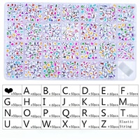 1400 perles par boîte, perles rondes en acrylique de 7*4 mm, kit de perles avec lettres, perles en forme de cœur et de sourire pour la fabrication de bracelets DIY