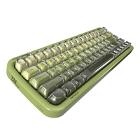 Keyboard Mini DIY 60% Nirkabel RGB dengan Keycaps Kristal Desain Baru, Wired 2.4G Tri Mode, dan Mouse